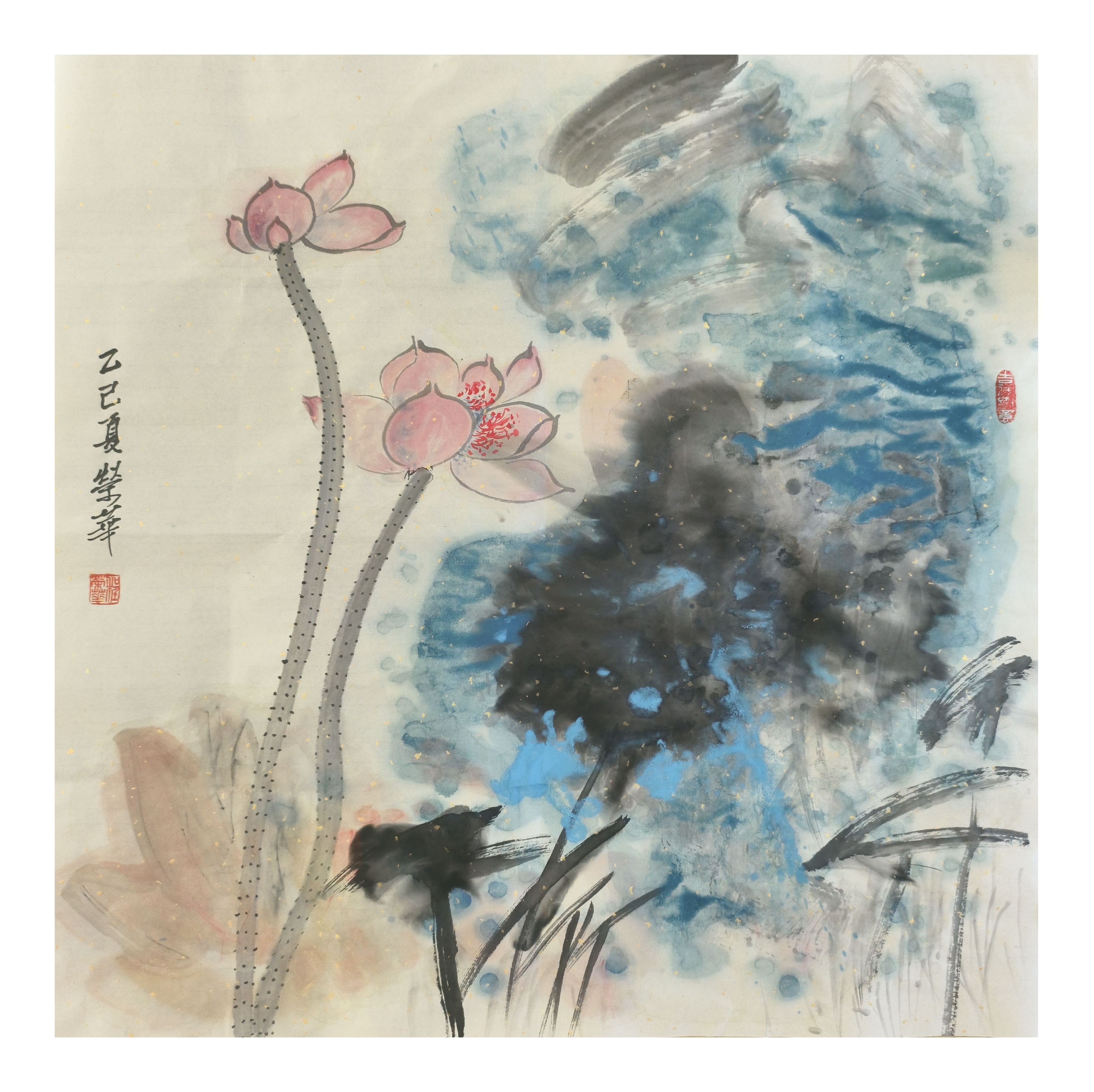 水墨画《清风拂莲，廉意悠悠》——程荣华.jpg